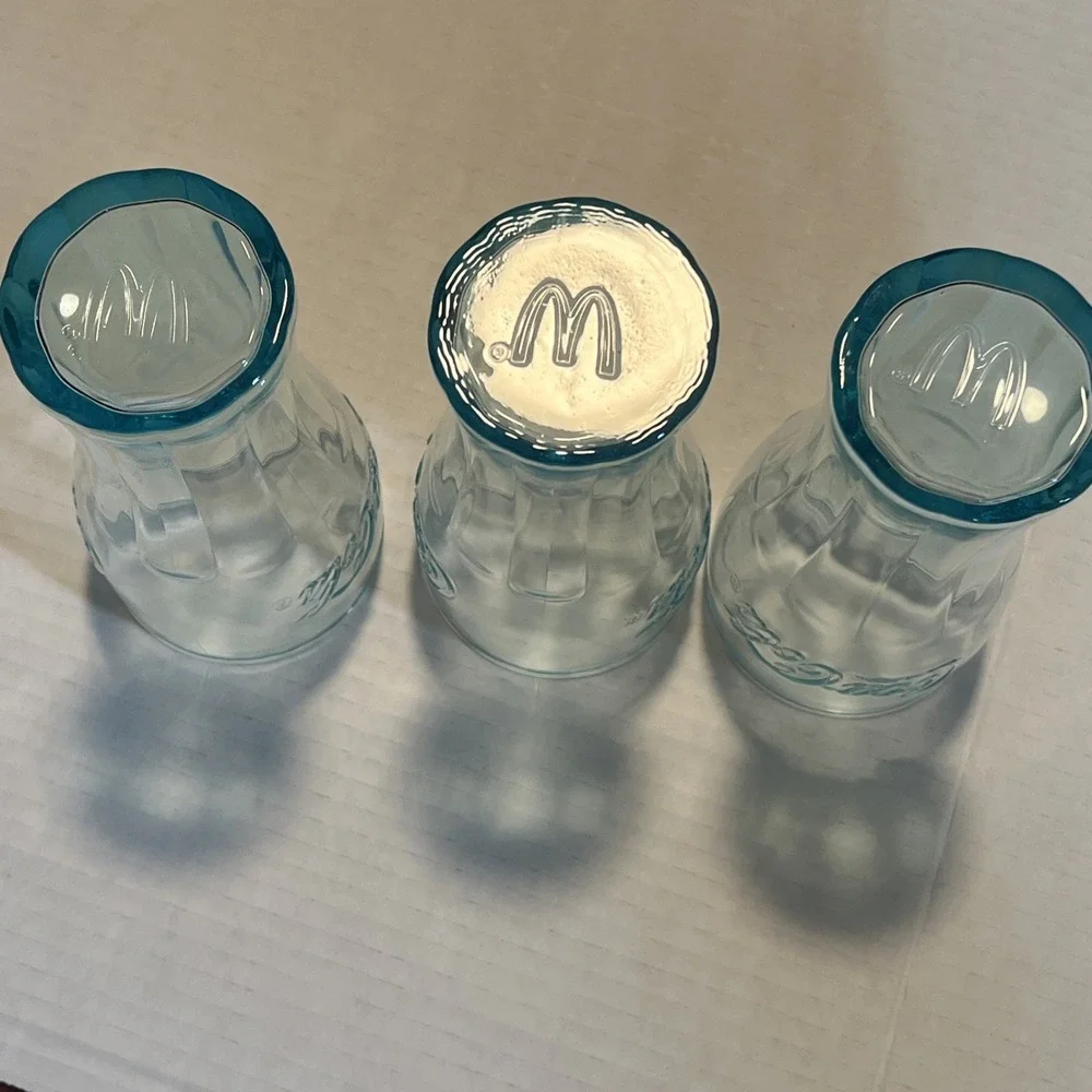 Vintage McDonalds Coca-Cola Tumblers SET 3 Light Blue 6